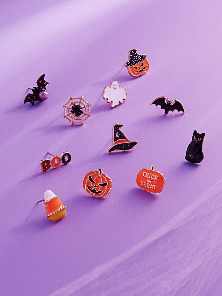 Halloween Character Shaped Enamel Post Earrings for wholesale by Designature New York