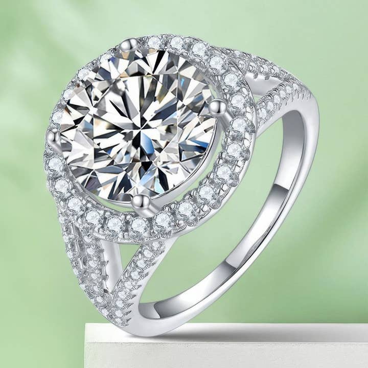 5 Carat Moissanite Engagement Ring | 925 Sterling Silver Engagement Ring for wholesale by Sparkile