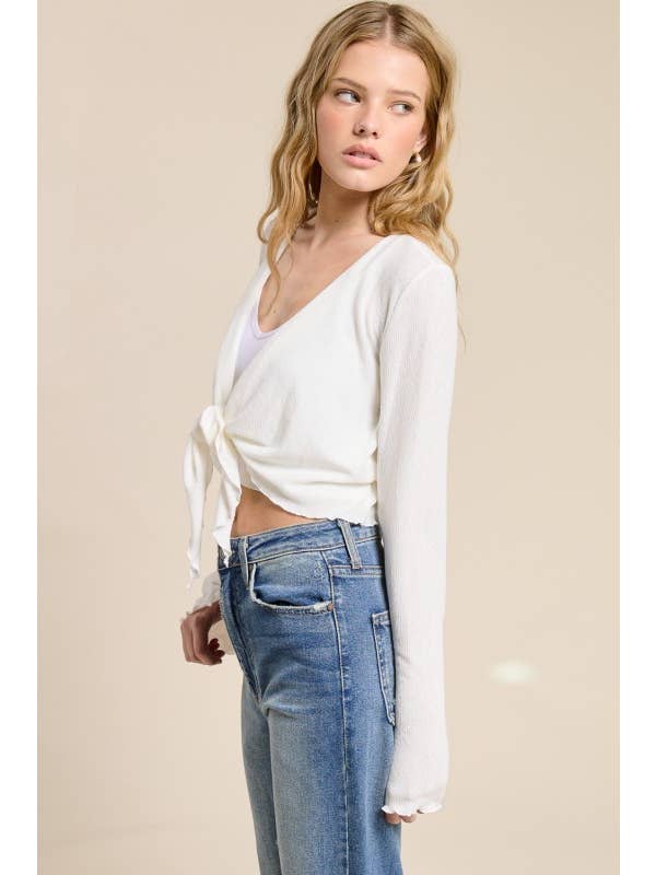 Charlotte Avery - Wholesale Cardigan - Women's - Long Sleeve Tie-Front Cardigan13