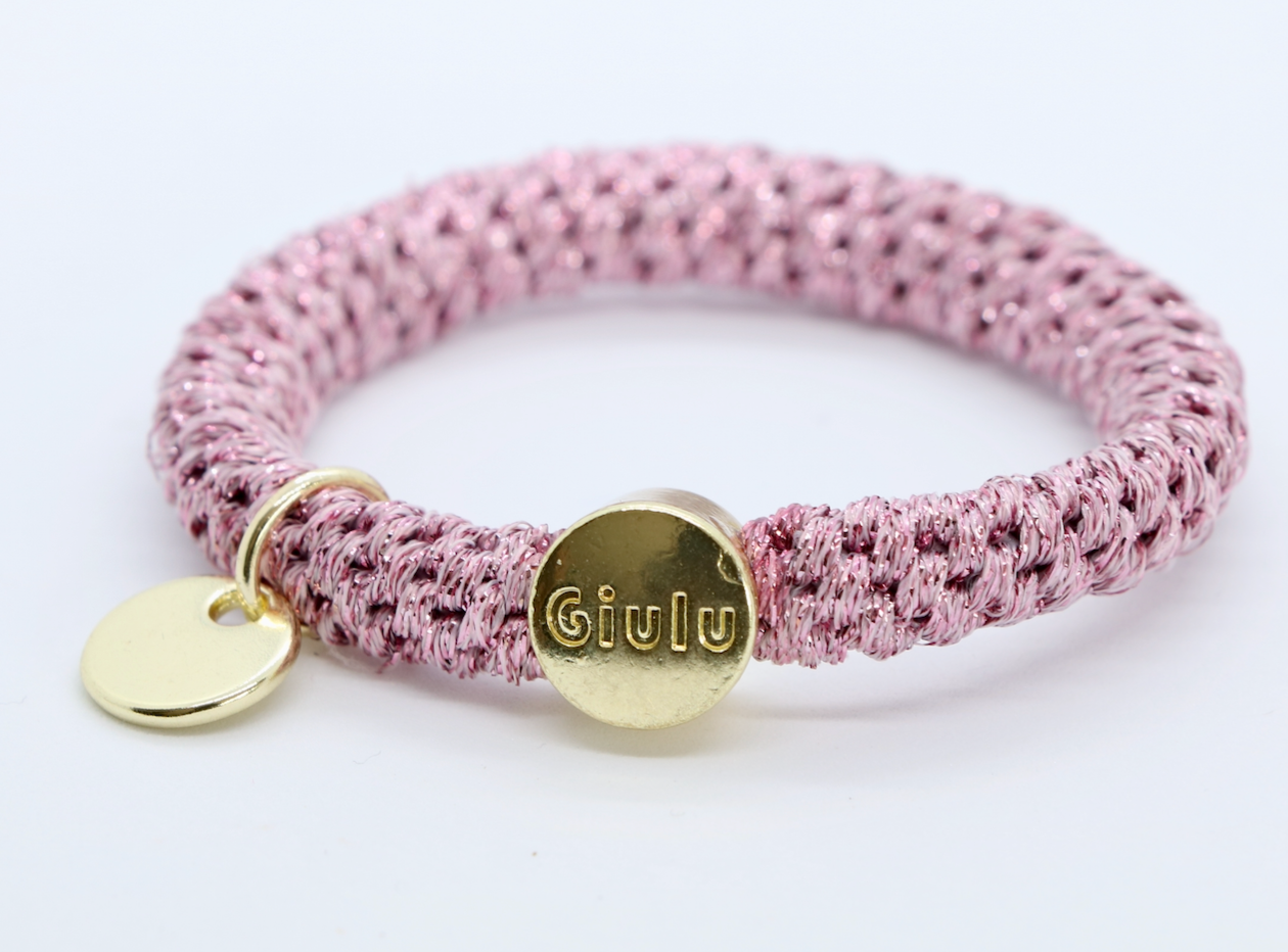 Giulu - Wholesale Hair Tie - Hair tie in lilac glitter1