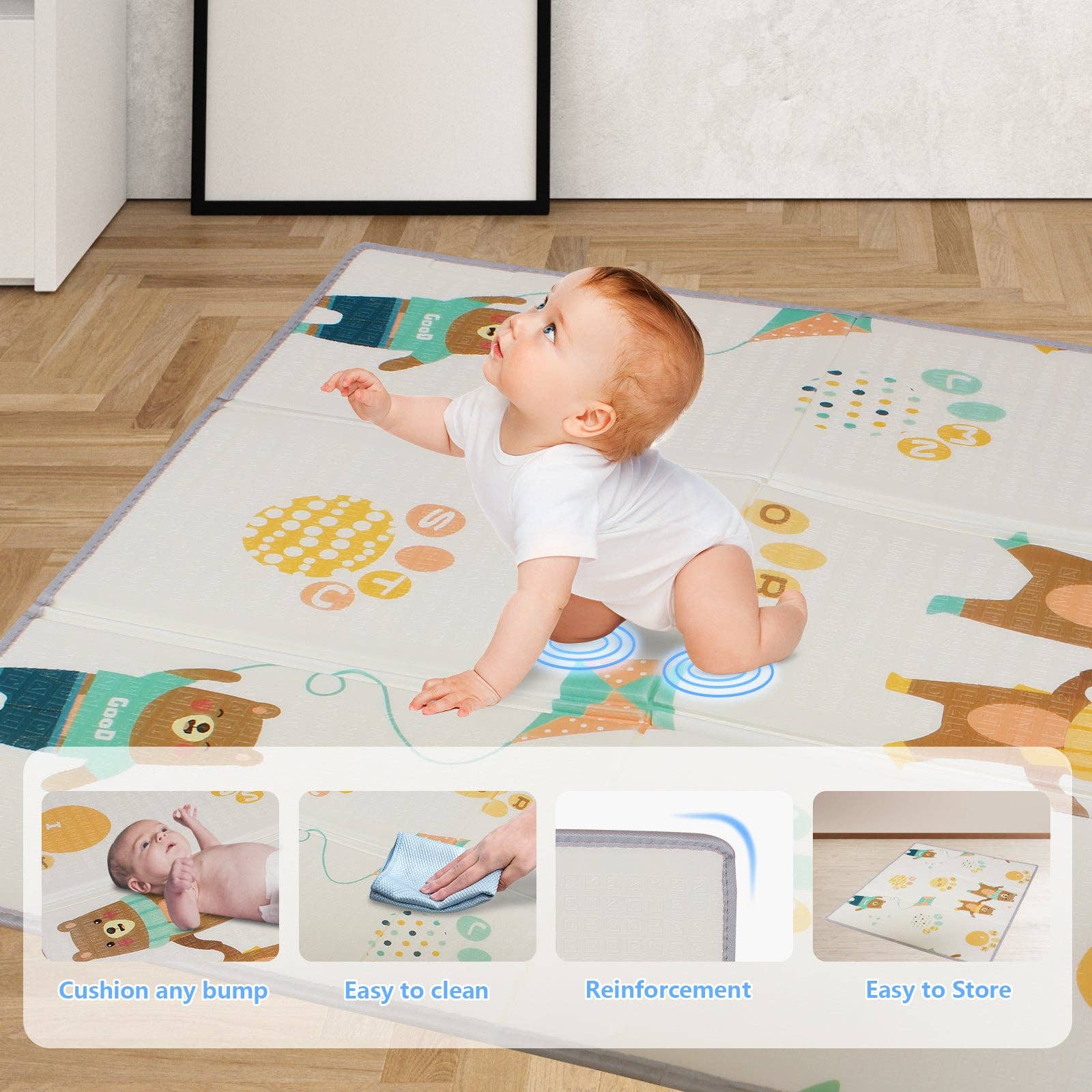39F Inc. - Wholesale Play Mat - Kids & Baby - 47"x47" Portable Baby & Pet Playpen – Indoor/Outdoor Use5
