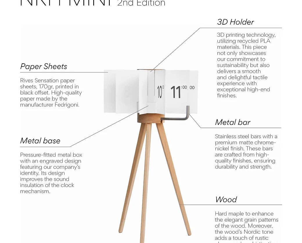 Beamalevich - Wholesale Desk Clock - Besonder NRH Clock Mini White3