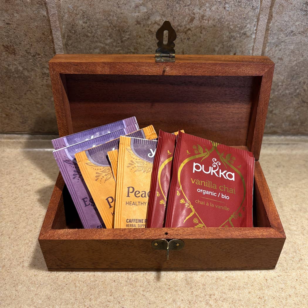 Madison Bay Co. - Historical Home Decor Reproductions - Wholesale Decorative Box - Wood Box with Vintage Tea and Coffee Advertisement, 6-1/4"5