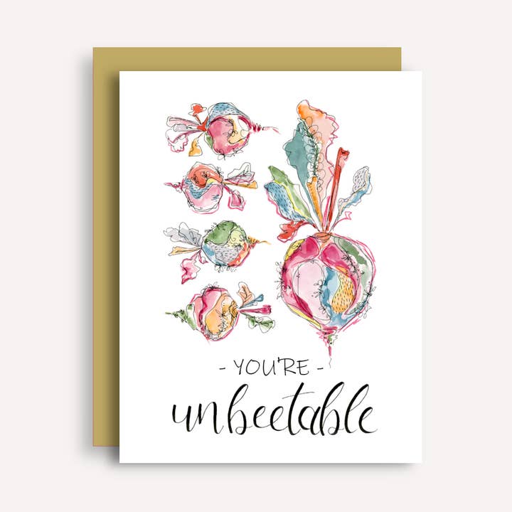 You're Unbeetable - Punny Veggie Greeting Card for wholesale by EB Studios