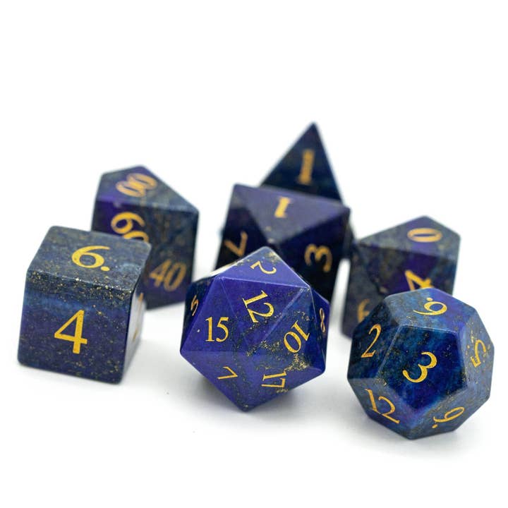 Geek Therapeutics - Wholesale Dice - Lapis Lazuli Gemstone Dice Set