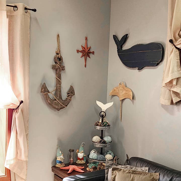 Zeckos – wholesale Dimensionell/3D-väggkonst – Naturligt brunt skepp ankare och rep nautisk väggbonad7