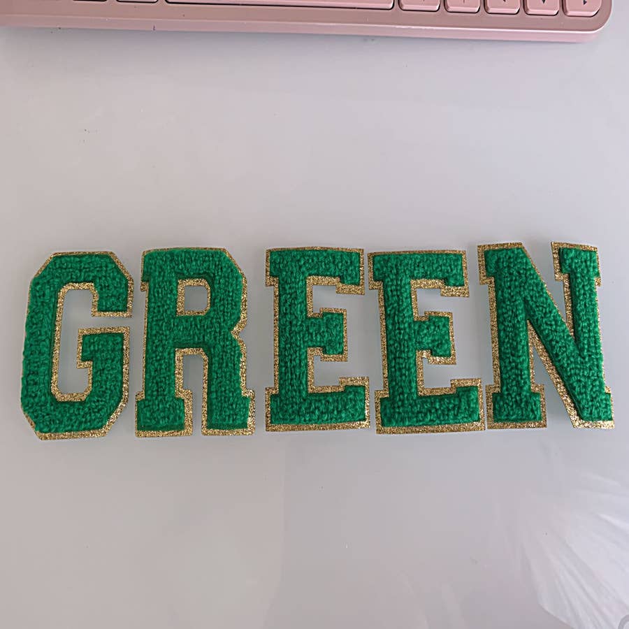 White Self Adhesive Chenille Letters Patches 