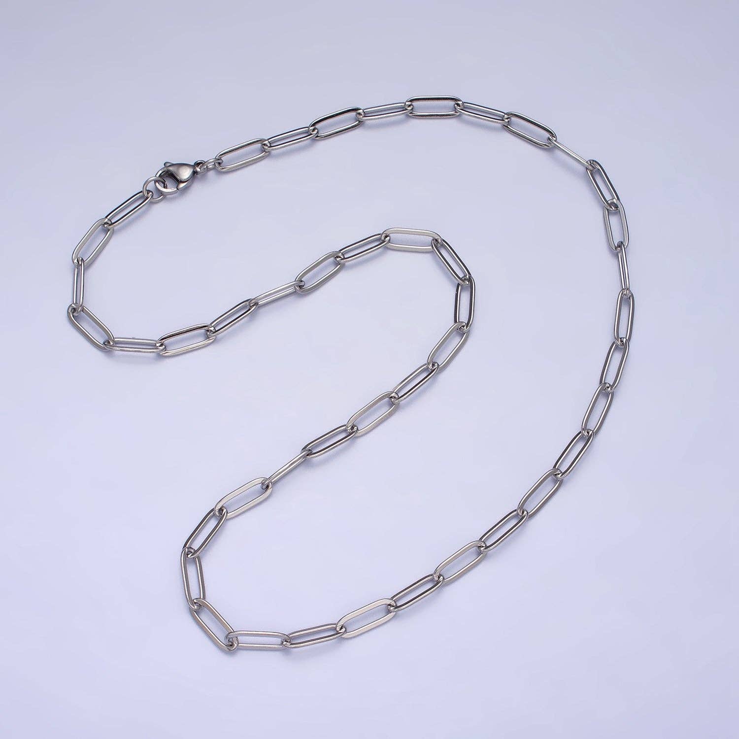 Aim Eternal - Wholesale Link & Chain Necklace - BLOWOUT Dainty Goldplated Paperclip Link Long Chain Necklace1