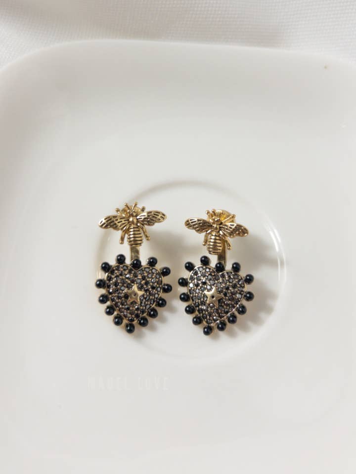 Bee Dangling Earrings for wholesale by MABEL LOVE CO