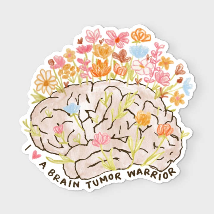Hjärna | Jag älskar en hjärntumörkrigare cancer eko-klistermärke för wholesale av everglow handmade