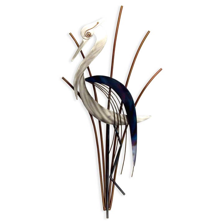 Abstract Heron Head Down (Stainless Steel) for wholesale by Copper Art