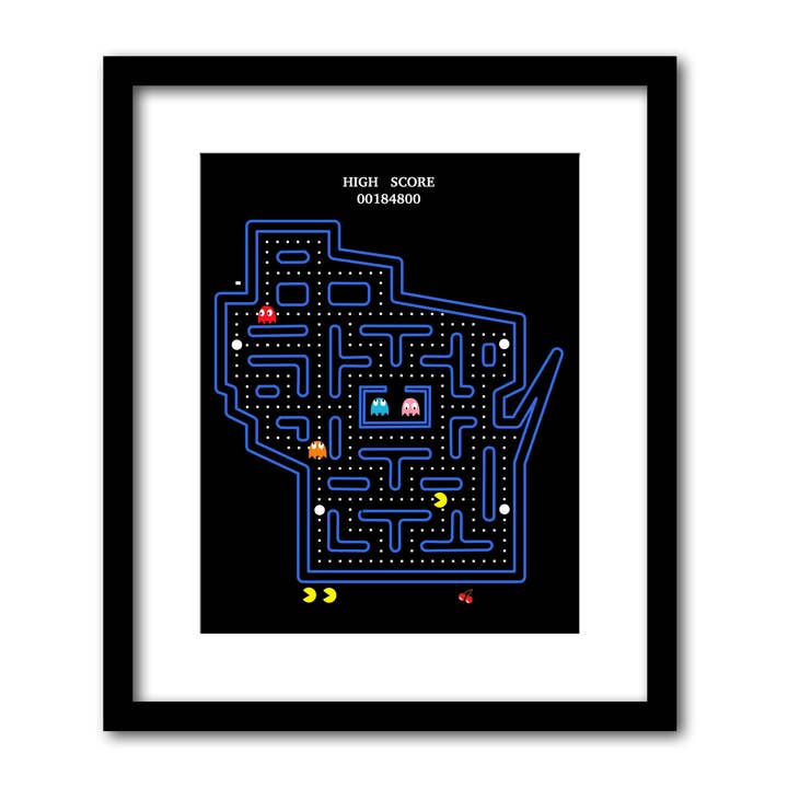 Wisconsin Pac-Man Stil Vægdekor for engroshandel hos Townsville Art