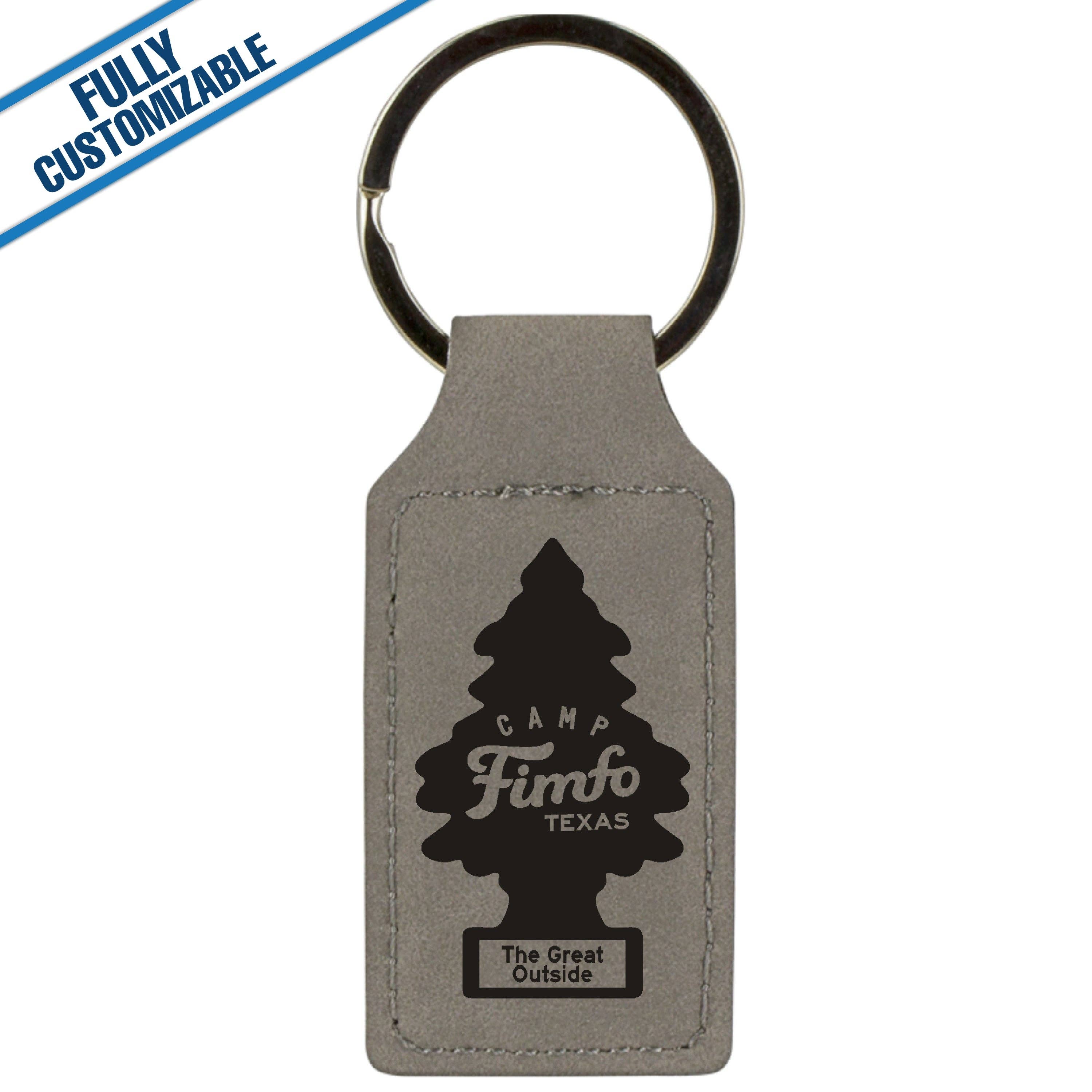 GiftWorksPlus - Vente Porte-clés – unisexe - Porte-clés rectangulaire en similicuir gravé - Entièrement personnalisable4