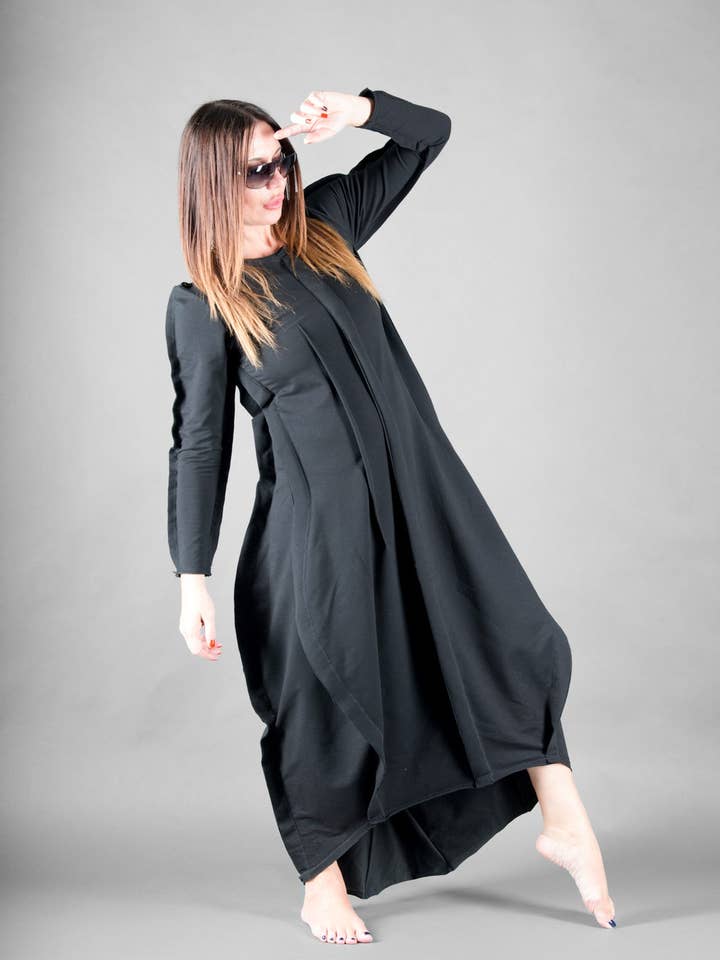 Lange katoenen jurk BENITA voor wholesale door EUG fashion