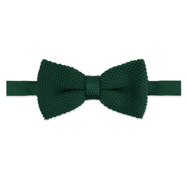 Children's Knitted Bow Tie - Dark Green for wholesale by THE GENTS LAB