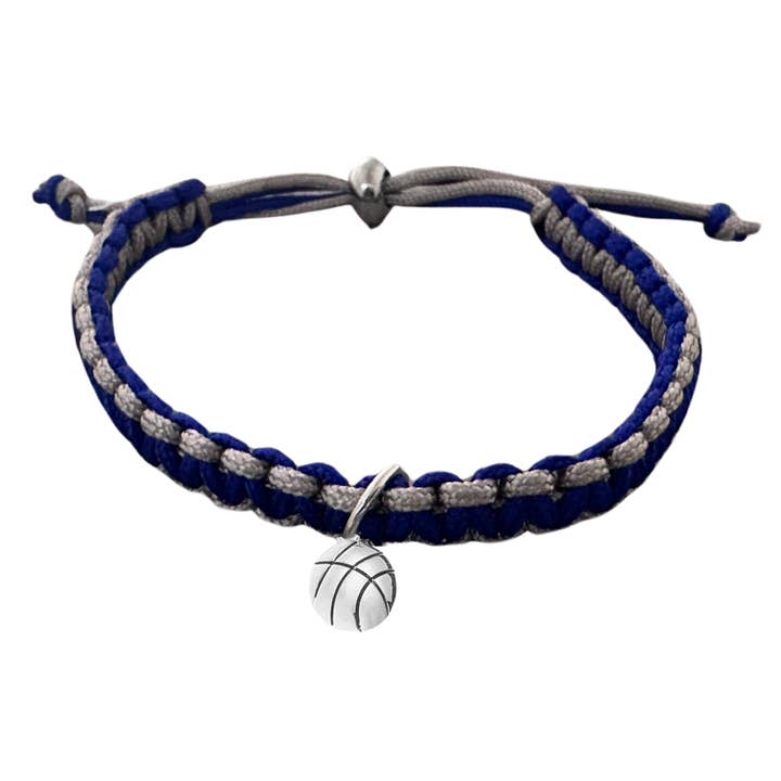 Sportybella - Wholesale Charm/Dangle Bracelet - Basketball Multi Colored Charm Rope Bracelet - Pick Color