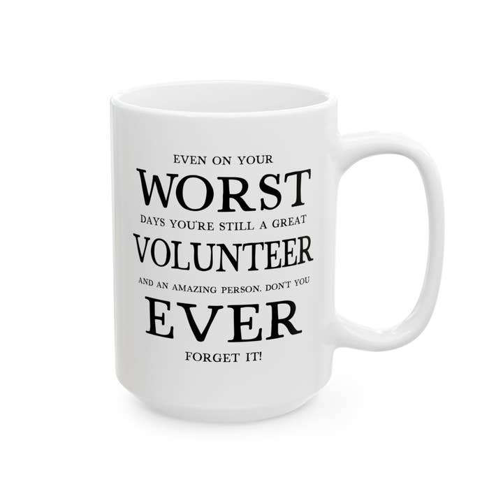Laughable Printables - Wholesale Coffee Mug - Funny Volunteer Mug, Appreciation Gift for Volunteers