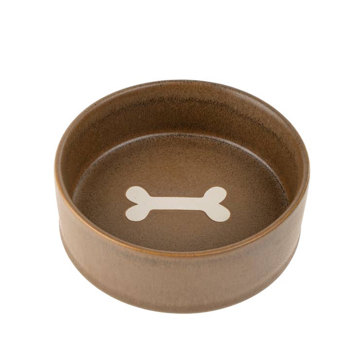 Pottery Pet Bowl S, Earth for wholesale by Indaba Trading