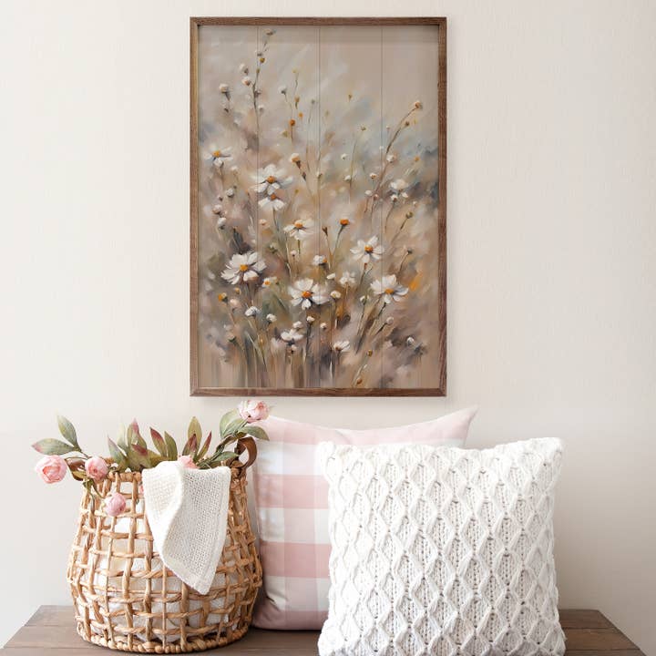 Kendrick Home - Wholesale Art Print - Brown And Tan Daisies2