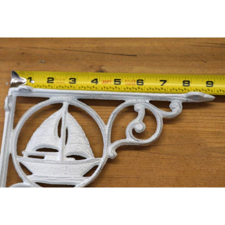 Midwest Craft House - Wholesale Wall Accent - CAST IRON WHITE SAIL BOAT SHELF BRACKET