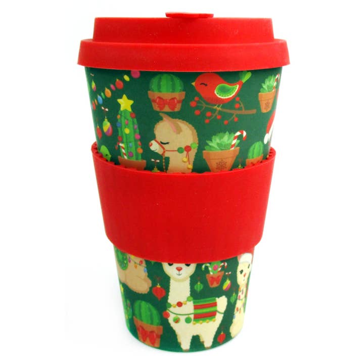 Tiny Mills - Wholesale Insulated Mug/Tumbler - Eco-Friendly Reusable Mug with Christmas Llama Alpaca Design1