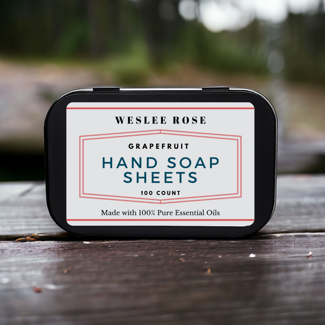 Weslee Rose – wholesale Handtvål – Weslee Rose handtvålark för resan, 100 ark i metallaskar1