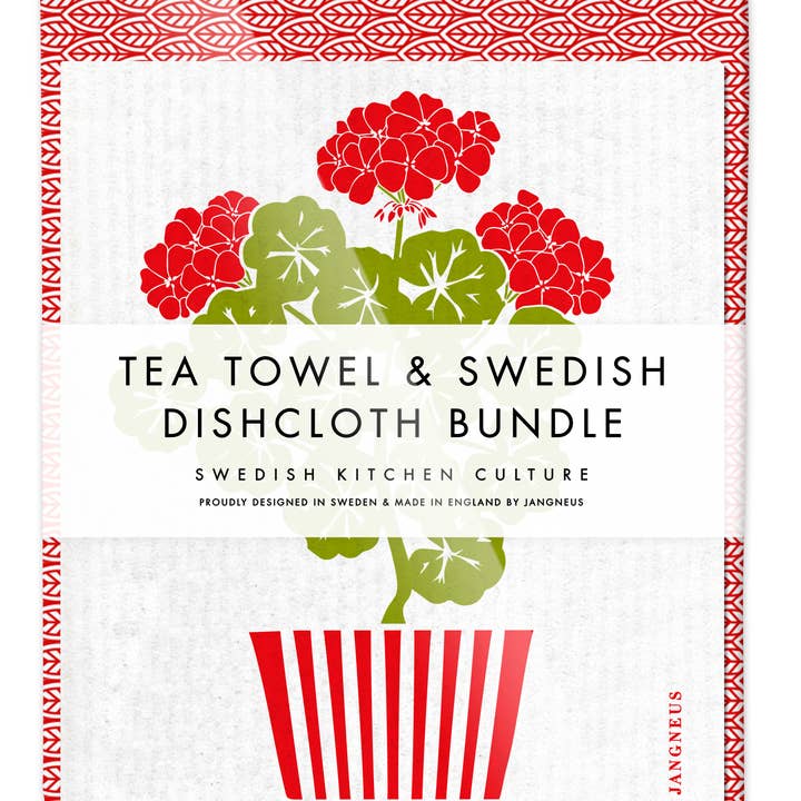 Esthetic Living – wholesale Kökshandduk/Disktrasa – Bunt - Pelargon - Röda blad0
