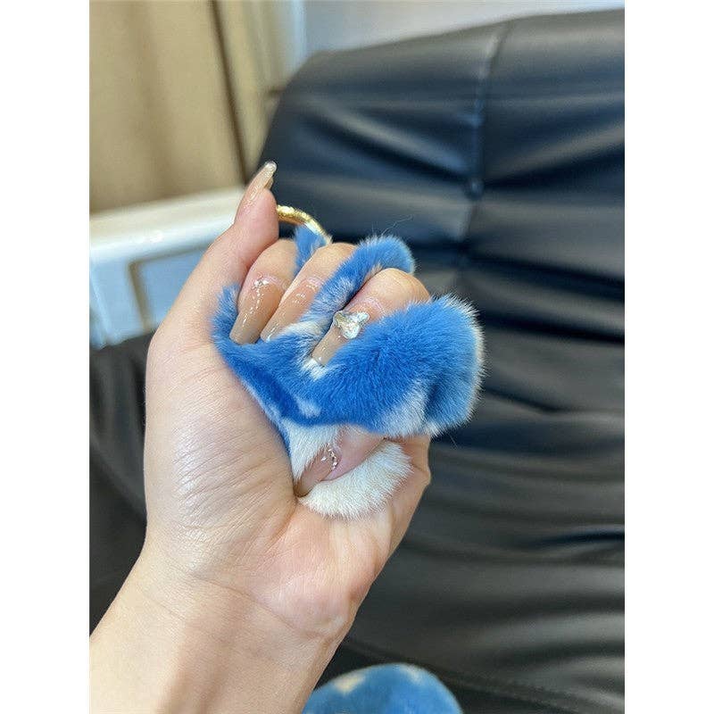 FurDecoration - Wholesale Keychain - Women's - Rex Rabbit Fur Mushroom Keychain - Adorable and Authentic4