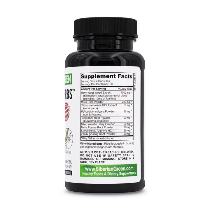 SiberianGreen - Wholesale Oral Supplement/Vitamin - Rasputin Herbs with Horny Goat Weed Maca Root Tongkat Ali Co