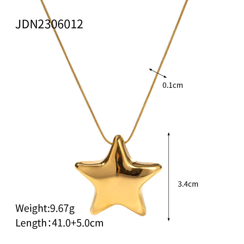 Dipped Shop - Wholesale Pendant/Charm Necklace - Star Titanium Pendant Necklace DPJN470