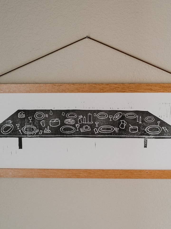 Community Table Block Print for wholesale by Daley Kaye Studio