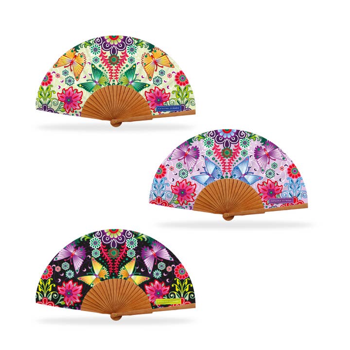 Catalina Estrada Fan, Butterfly. Ref-A3013 for wholesale by Cuatrogotas