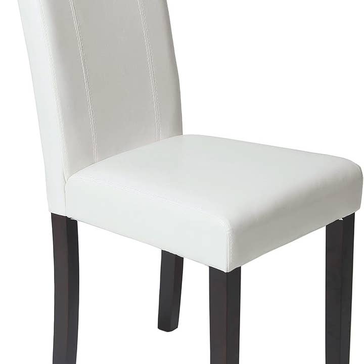 Off White Leatherette Padded Parson Chair Set of 2 for wholesale on Faire