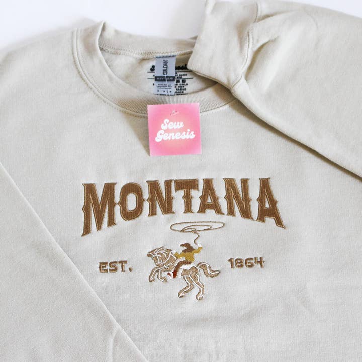 SewGenesis - Wholesale Sweatshirt - Women's - Montana Cowboy Embroidered Crewneck2