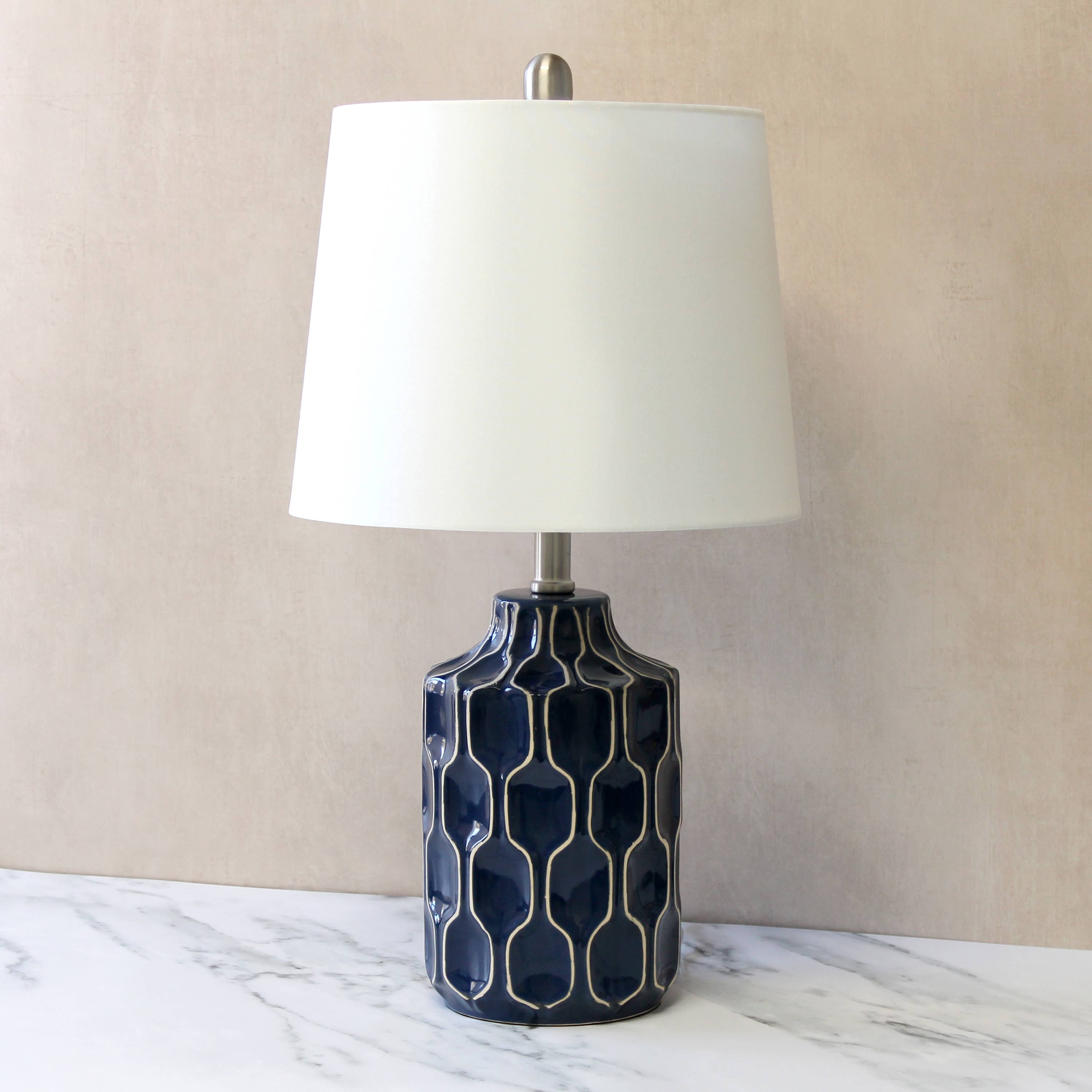 Continents Brands - Wholesale Accent/Desk Lamp - Lalia Home Moroccan Glass Table Lamp Blue3