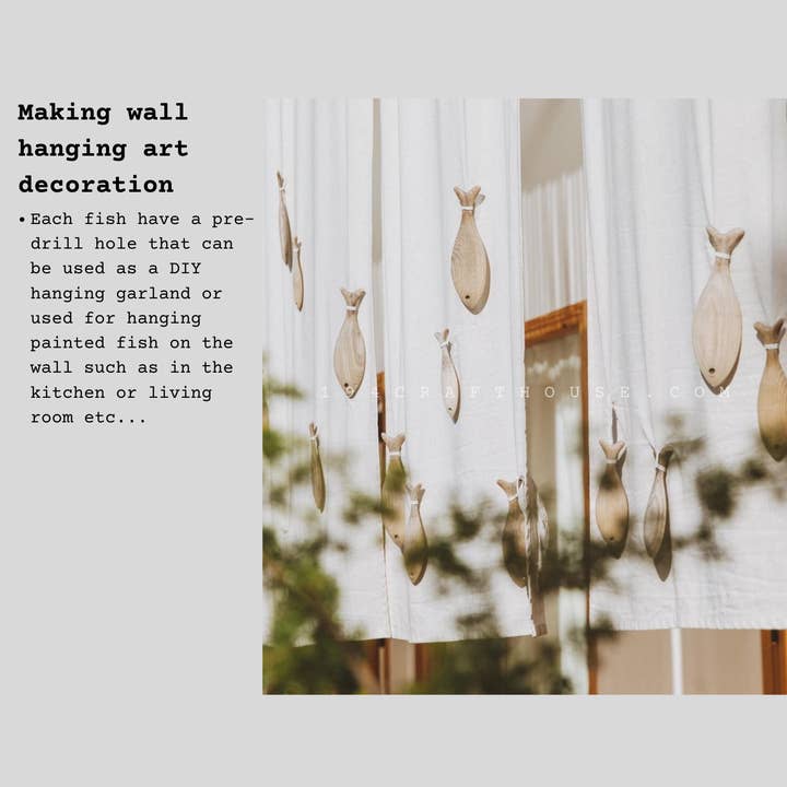 194 Craft House - Wholesale Wall Accent - Unfinished Wooden Fish For Crafting - Fall Decor & Gifts9