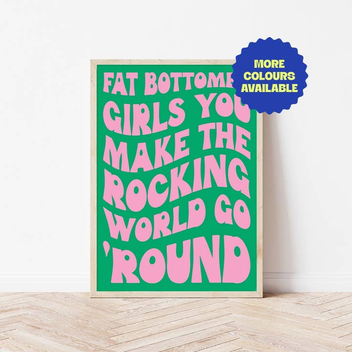 Fat Bottomed Girls | Wall Art Print for wholesale by Bored At Work Studio
