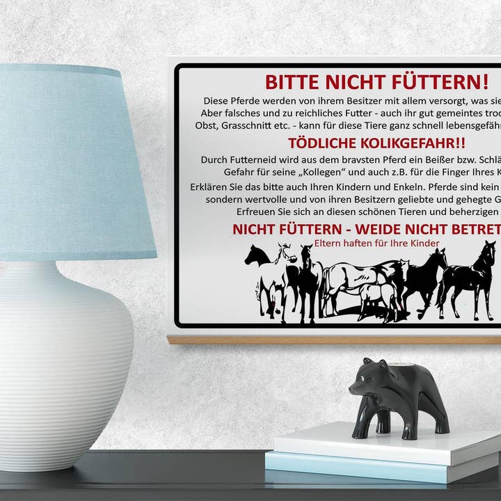 Femer - Wholesale Sign - Wooden sign animals 18x12cm please do not feed horses ban