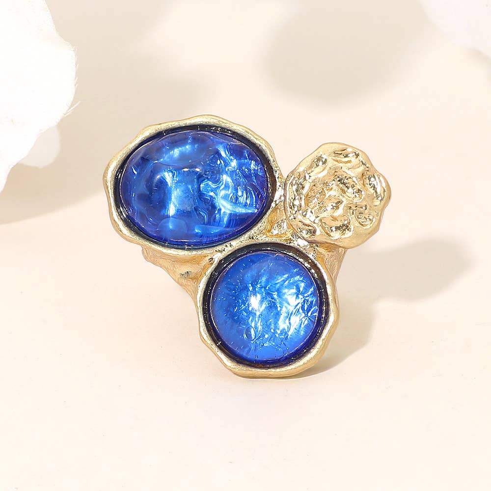 Sensibling Corp. - Wholesale Single Stone/Solitaire Ring - Abstract Chunky Stone Textured Stretch Ring
8