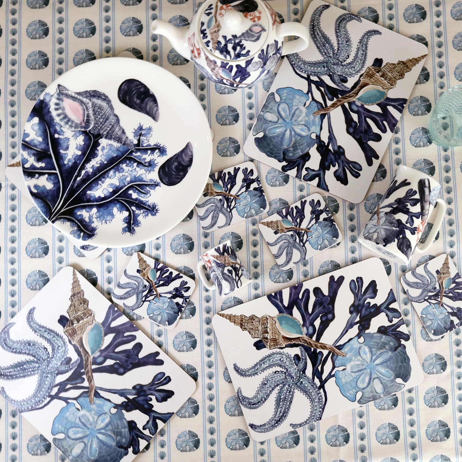 Cream Cornwall – Engroshandel Bordskånere – Beachcomber Bordskånere, sæt med 42