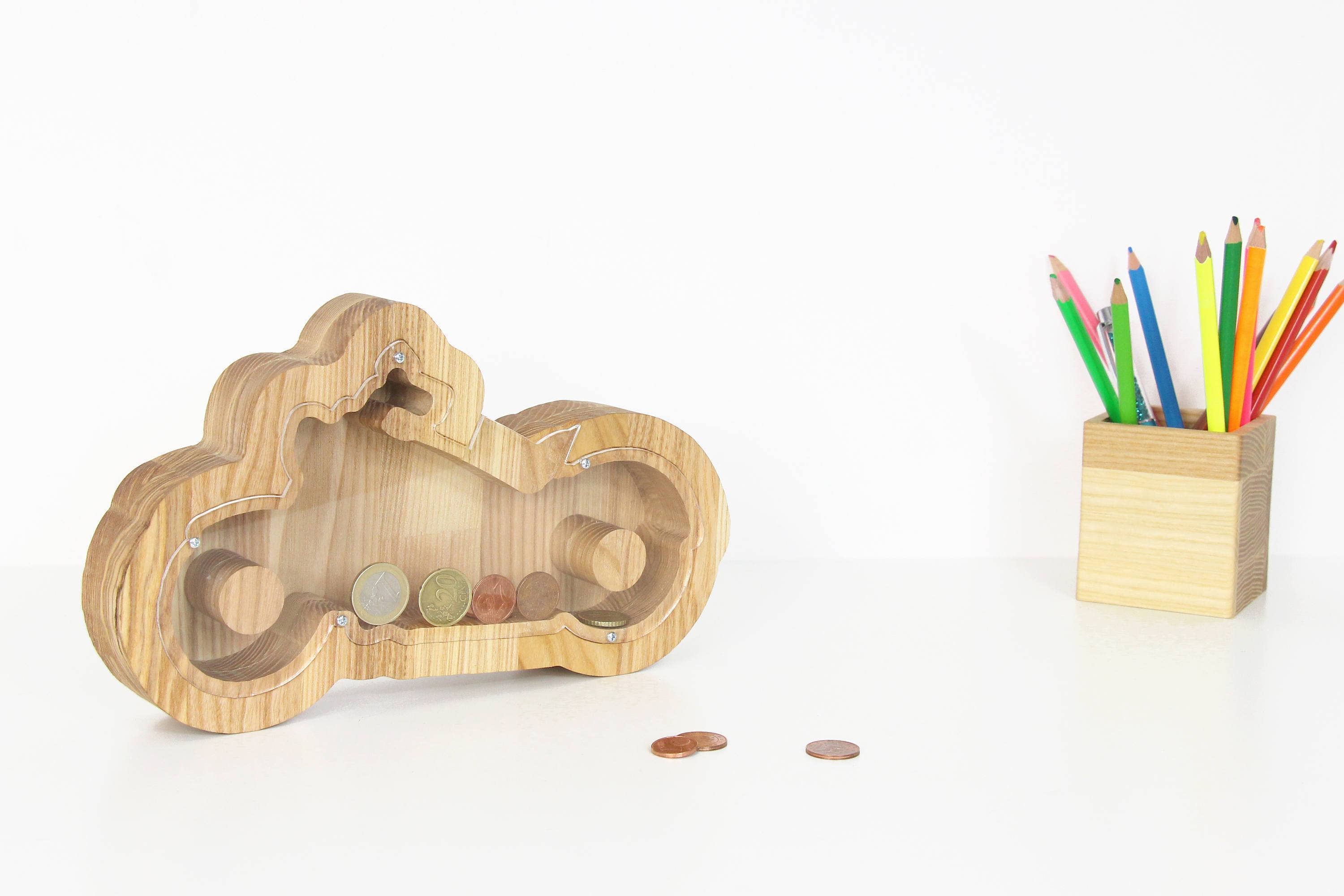 PromiDesign – Engroshandel Sparebøsse – Træsparegris Motorcykel (M)4