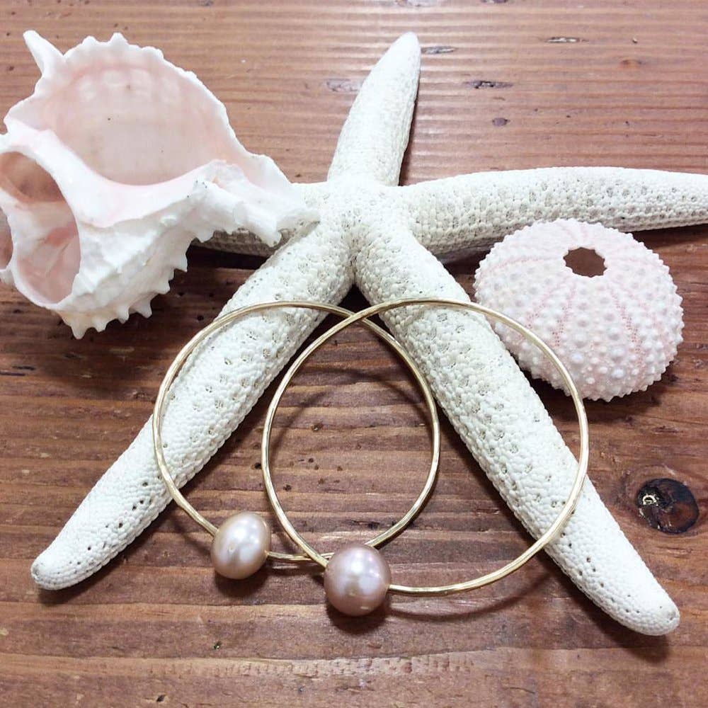 Flotsam & Co. Hawaii - Wholesale Bangle Bracelet - Custom Bangle with Pink Edison Pearl2