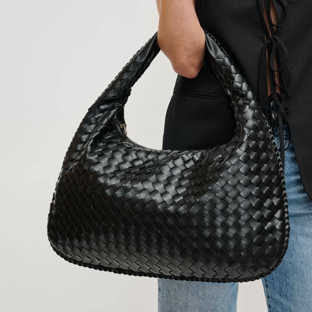 Urban Expressions – Großhandel Schultertasche – Damen – Victoria Hobo-Tasche mit geflochtenem Design aus veganem Leder0