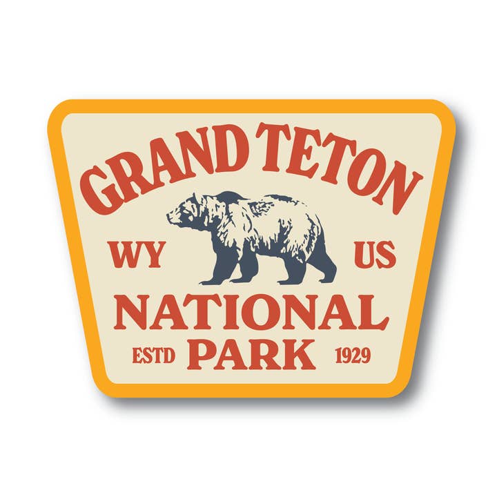 Grand Teton National Park Sticker | Grizzly Bear for wholesale by Adventure Responsibly