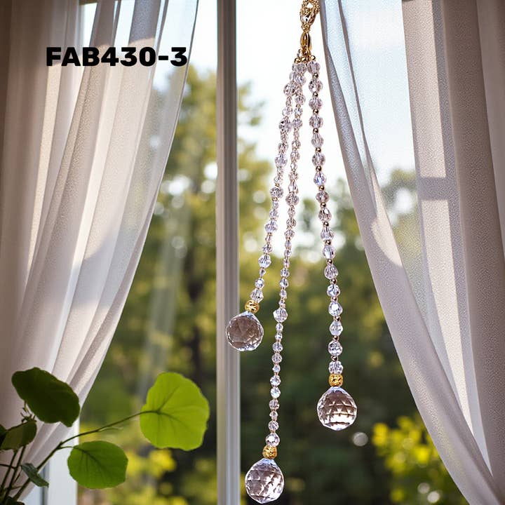 Funky Aura Boutique - Wholesale Suncatcher - FAB Triple Prism Beaded Suncatchers - 4 Options!6