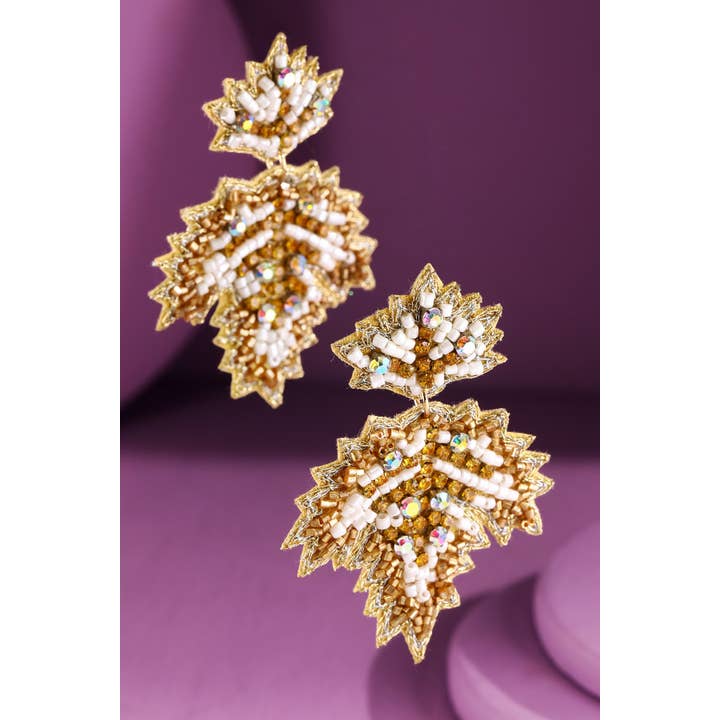 Urbanista Outlet - Wholesale Dangle Earrings - Seed Bead Maple Drop Earring