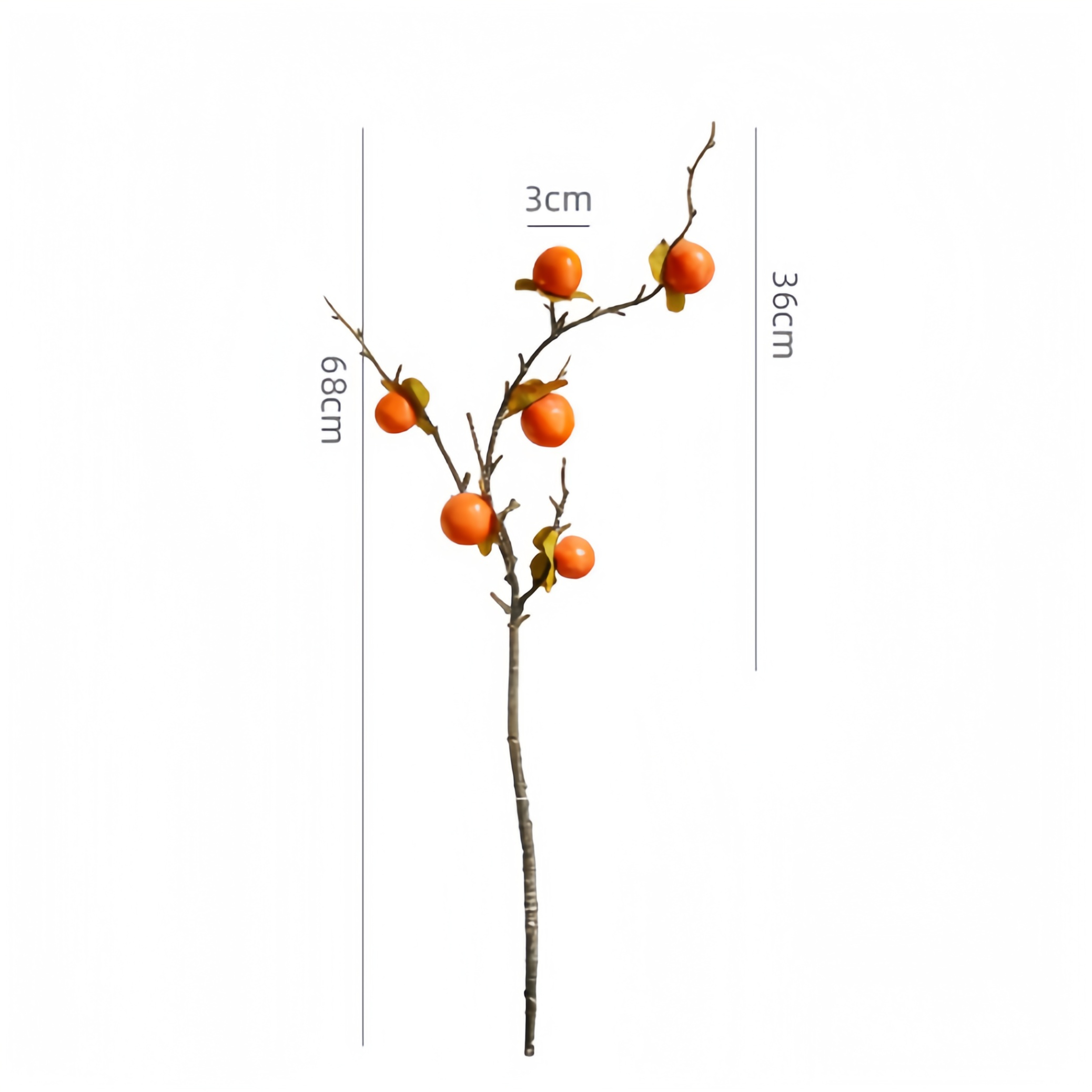 ACNITE(We cover U.S. import duties) - Wholesale Artificial Flowers - Artificial Orange persimmon fruits branches fall home decor2