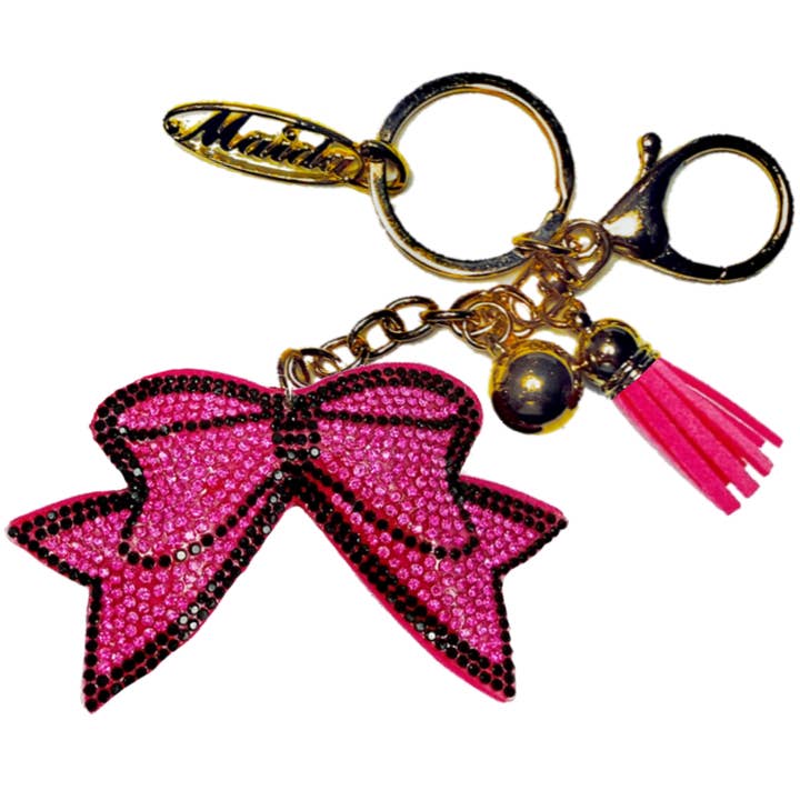 PINK BOW RHINESTONE KEY CHAIN for wholesale by Maida Designs
