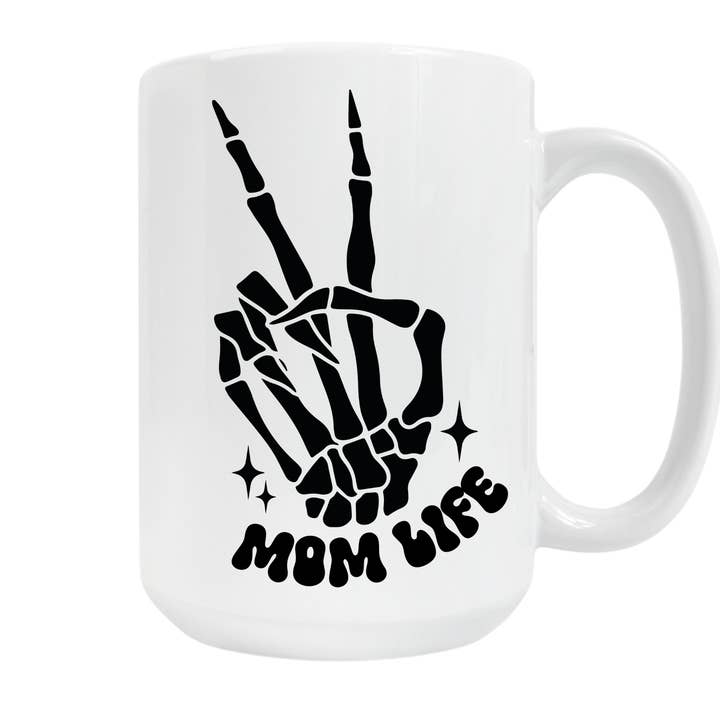 Mom Life - 15oz White Coffee Mug for wholesale by KraftyKathyDesignsCo