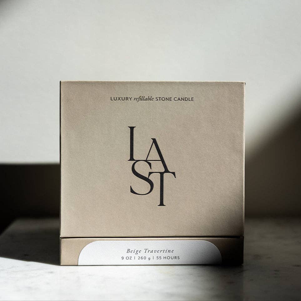 Last Candle Co - Wholesale Jar/Filled Candle - Beige Travertine Refillable Candle5